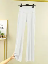 高腰デザイン ヨガ＆フィットネス用ロングパンツ【春夏用・スリムフィット・フレアパンツ】