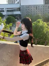 アメリカンレトロチェックプリーツスカート【ハイウエスト・体型カバー・Aライン・防走光タイプ】