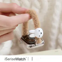 Apple Watch バンド レディース うさぎモチーフ モコモコ ファー ストレッチ 上品 個性的 秋冬 「iserisewatch」