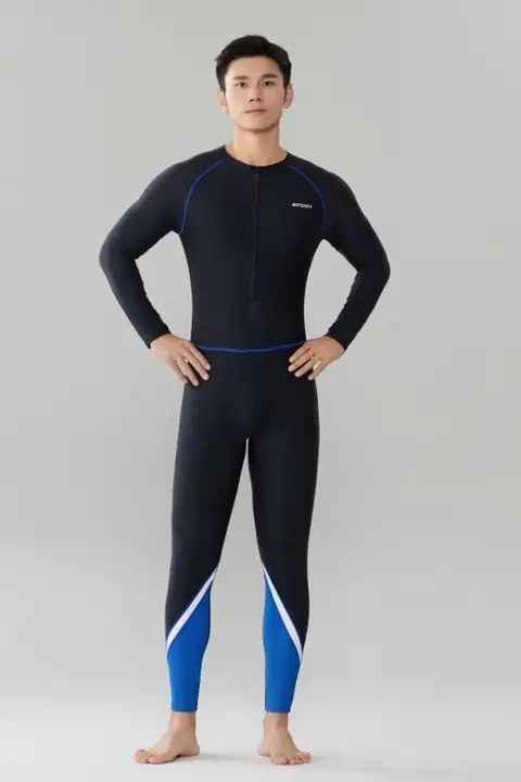 UPF50+メンズ長袖ボディスーツ水着【全身・大きいサイズ・潜水服・サーフィン用】