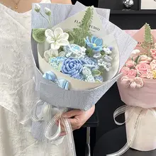 手編み ブーケ かぎ針編み 毛糸の花 誕生日 結婚祝い 彼女 友人 女性 プレゼント