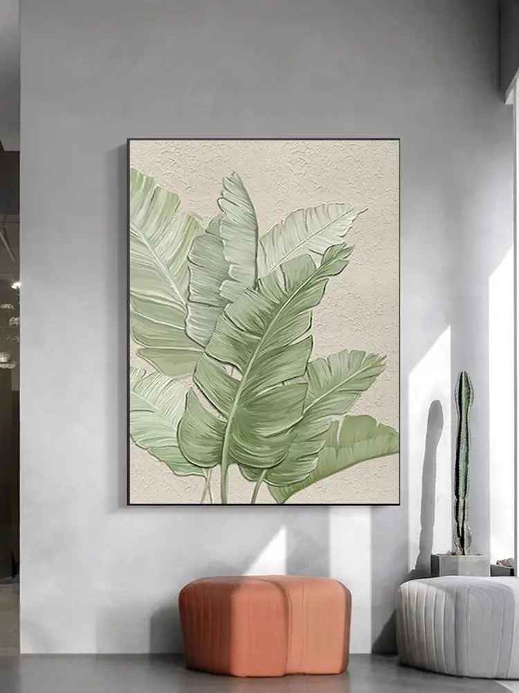 北欧風グリーンプランツの装飾画 リビング・ダイニング用 50×70cm クリスタル光沢反射