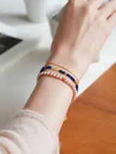 パワーストーンブレスレット レディース 天然ラピスラズリ ビーズ 重ね付け チャイナテイスト「shannai」