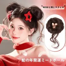 高くてふわふわな龍髪のバンズ風フリルヘアピース【新中式古風・ヘアアクセサリー】