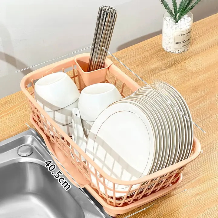 キッチン用皿と箸の水切りラック【多機能・収納用】