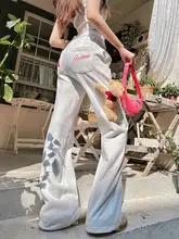 白色クマデザイン カジュアルTシャツ【フィット・半袖】＆ワイドレッグパンツ（セットアップ対応）