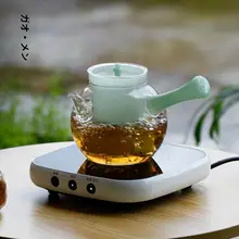 耐熱ガラス製サイドハンドルティーポット【茶水分離・家庭用・女性向け】