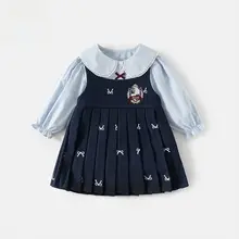 秋用子供用プリーツワンピース【学院風・春秋向け・女の子】（セットアップ対応）