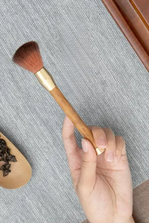 花梨木製の茶具用手作り茶筆【五福養壺筆・家庭用装飾品】
