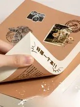 得力 A5レトロ牛皮紙ノート【厚手・横罫・無地・イラスト対応・シンプルデザイン】