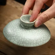 汝窯 陶器製 三才茶碗用 蓋子【小型・茶器アクセサリー】