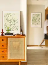 北欧風玄関装飾画【緑植物・モダンデザイン・リビング用壁掛け】