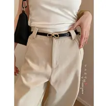 ヴィンテージ感あるバックルベルト【デザイン性の高いレディース・デニムパンツに最適】