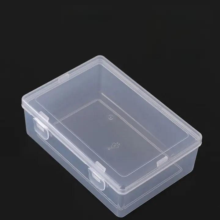フラットな透明プラスチック収納ボックス【蓋付き・ポストカードや小物整理用】