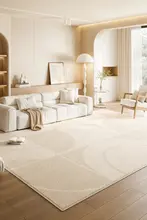 温かみのあるクリームカラーのラグ【リビング用・マルチサイズ・洗える】
