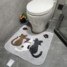 トイレ用マット 防滑 吸水 カートゥーンデザイン