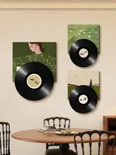 緑の中古風レコードアートパネル【リビング・廊下・寝室用】