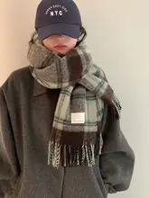 チェック柄の高級感あるマフラー【冬用・女性用・リバーシブル・春秋対応・極上の柔らかさ】