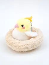 可愛い小鳥のマスコット【スズメ・オウム風・キーリング付き・ぬいぐるみ・バッグチャーム】