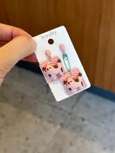 可愛いピンクアイスクリームイヤリング【夏用・丸顔対応】