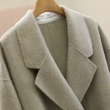 両面使用可能なトレンチコート【カシミヤ混・シルクウール・ダブルブレストデザイン】