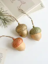 木製オークとヘーゼルナッツのクリスマスツリー飾り【カラフルな装飾用】