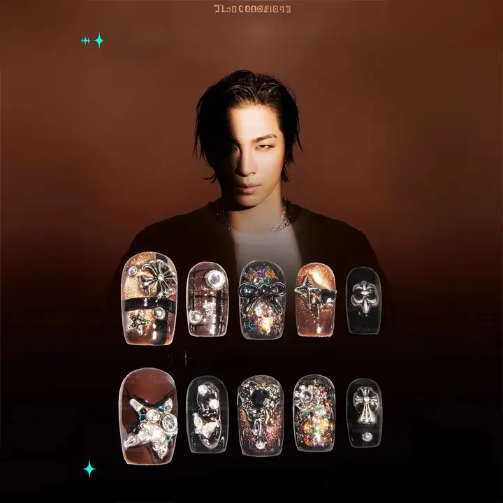 ビッグバンインスパイアネイル【金棕色・オリジナルデザイン・着用可能】