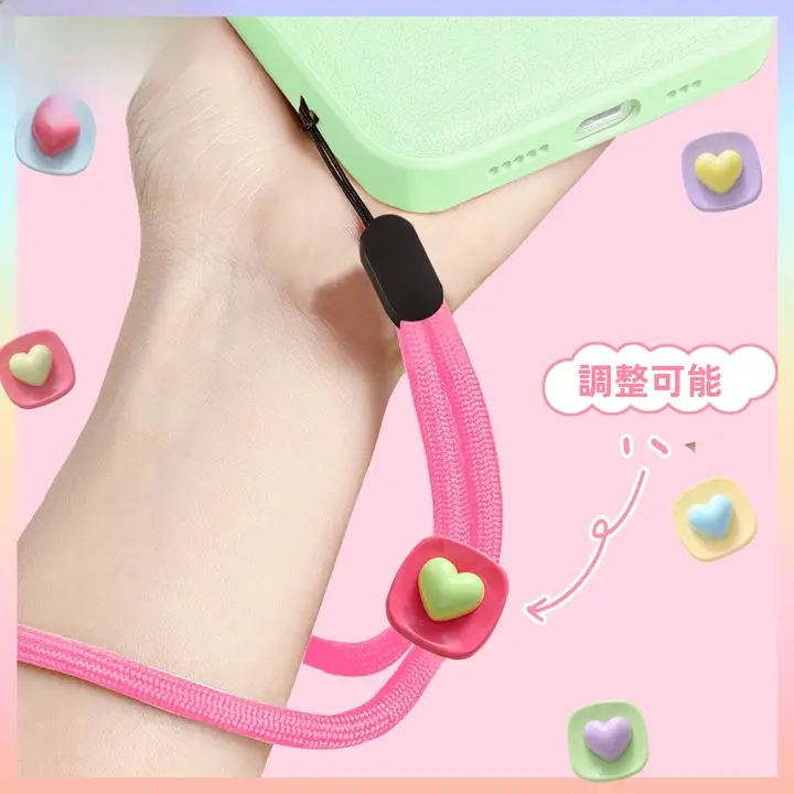 調節可能なショートストラップ 携帯ケース リストバンド