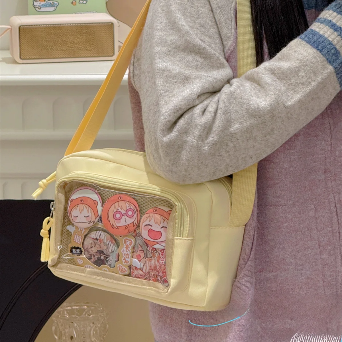 A4が入るバッグ おしゃれで軽い おすすめ：透明ショルダーバッグ【日系学院スタイル】