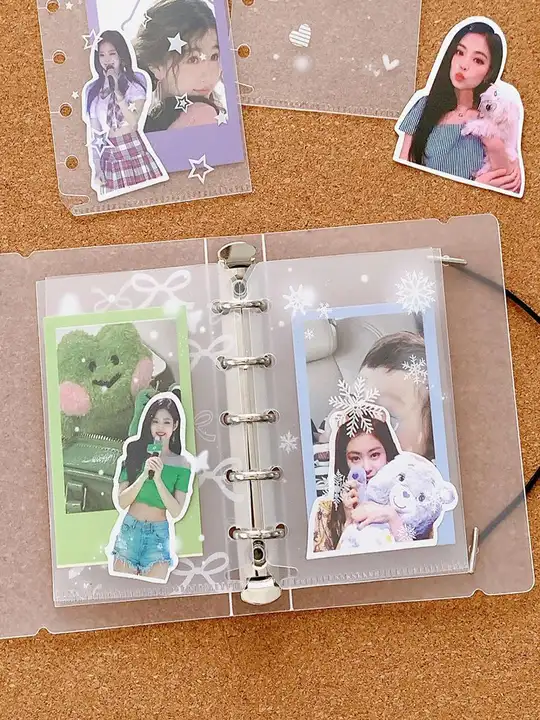 五孔活頁手帳用リフィルカードケース【PP素材・透明・グリッター・ノート内袋対応】