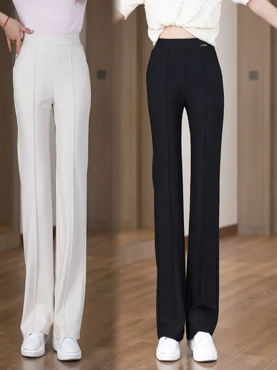 秋季用ハイウエスト微喇パンツ【ストレートシルエット・フィット】（セットアップ対応）