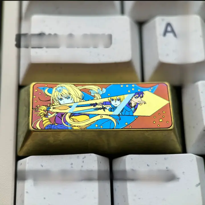 個性的なアニメデザイン！カラフルなチタン合金キートップ【エンターテイメント系・タマイズ可能】