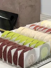透明包装ケーキボックス【仕切り付き・パーティー用・スイスロール対応】