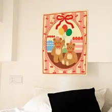 壁掛けタペストリー テディベア クマ柄 バースデー 背景布 インスタ映え 上品 インテリア
