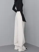 カジュアルパンツ 女性 冬の新作 厚手 ゆったり ワイドレッグパンツ ロングパンツ