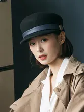 冬用 女性用ダックビルキャップ【ウール・ブラック・多用途】