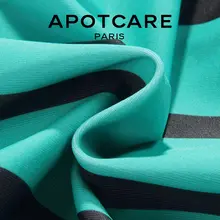 APOTCARE ストライプ柄長袖セパレート水着【女性用・ショートパンツ・スポーティデザイン】