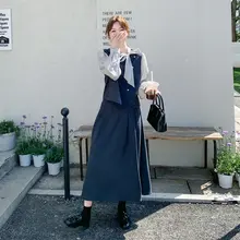フランス風のセンスを持つカジュアルな半身スカート【春秋用・軽やかで高級感あり】（セットア ップ対応）