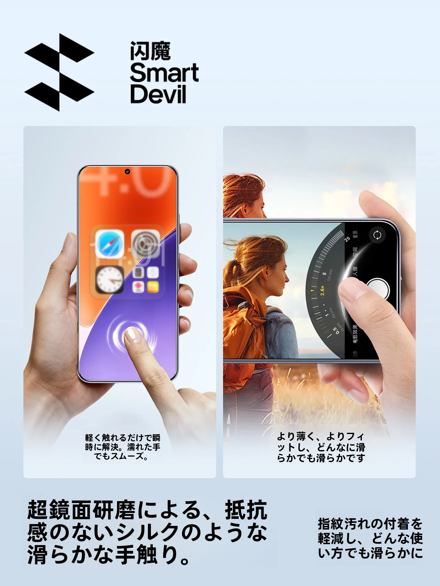 SmartDevil 闪魔ガラスフィルム：MIUIスマホの高透明・耐衝撃保護に最適な貼り付けソリューション