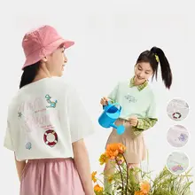 速乾タイプの女の子用Tシャツ【通気性・ラウンドネック・夏用・ショートスリーブ】
