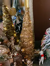 クリスマスオーナメント タワー型ツリー ゴールド 蔓 アートオブジェ 高級感 ホテル ウィンドウディスプレイ インスタ映え