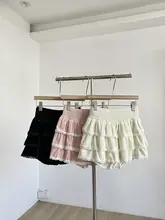 レース切り替え 高腰Aラインスカート【ピンク・防透け・冬用】（セットアップ対応）