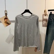 秋季用 プレーンカラー マルチウェア 長袖 Tシャツ【柔らかいフランネル・ラウンドネック】