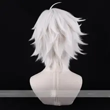 白色の反り短髪コスプレウィッグ【リアルスカルプ・スタイリング簡単】