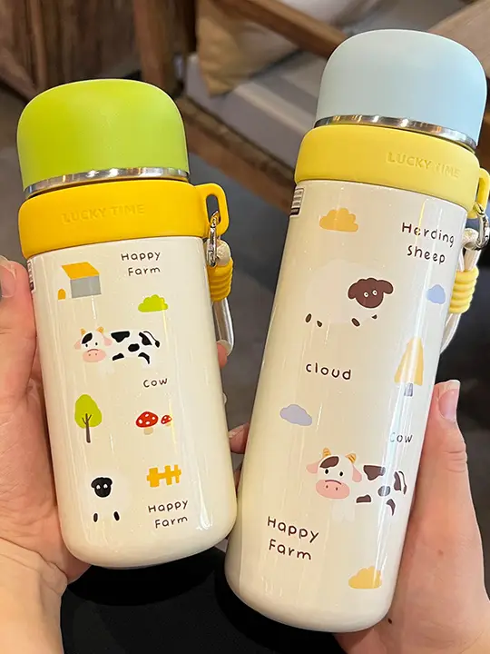 可愛い子供用保温カップ【直飲み・茶こし付き・学校用】