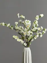 装飾花 単枝の桃の花 高級 リビング テーブル オーディオラック 白い 人工花 デコレーション