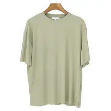 アイスシルク製 メンズルーズフィット Tシャツ【夏用・ラウンドネック・落ち感・半袖】