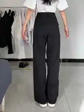 高身長向けロング丈レトロカジュアルワークパンツ【前ポケット付き・ストレート・ドレープ感】（セットアップ対応）