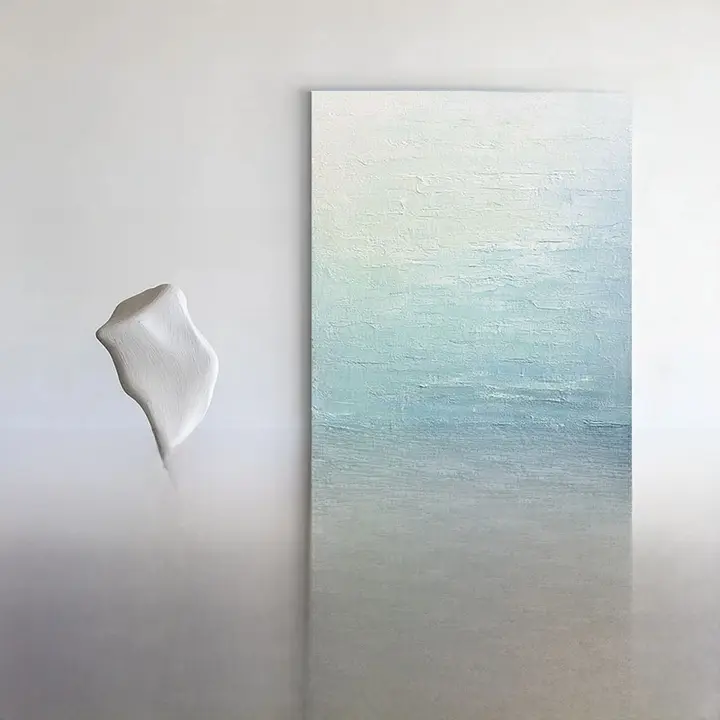 抽象的なテクスチャーアートの手描き油絵【現代的なシンプルスタイル・リビングルーム用装飾】