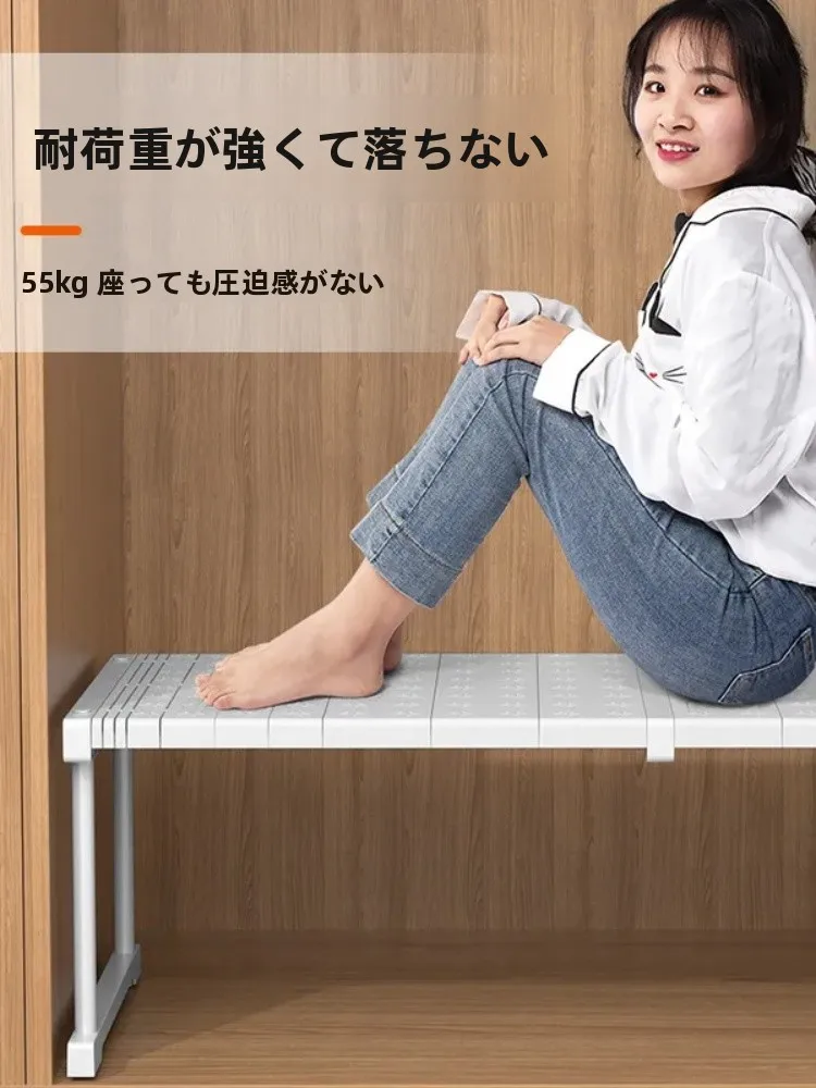 穴あけ不要伸縮式収納分隔棚：キッチン・クローゼット用の自由な空間整理法